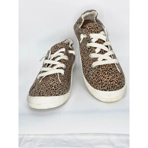 Mad Love Women's Sneakers Size 10 Brown Black Leopard Print